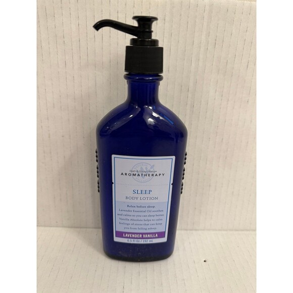 Bath & Body Works Aromatherapy SLEEP Body Lotion LAVENDER VANILLA Retired GLASS - Picture 1 of 4